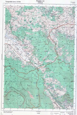 Topografske Karte  BiH 1:25000  jelasinovci